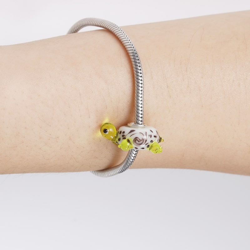 Turtle Murano Glass Charm Bead 925Sterling Silver_3
