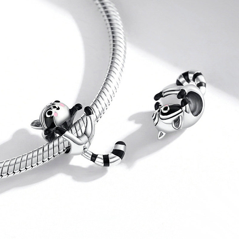 Raccoon Procyon Lotor Charm Bead Sterling Silver_3