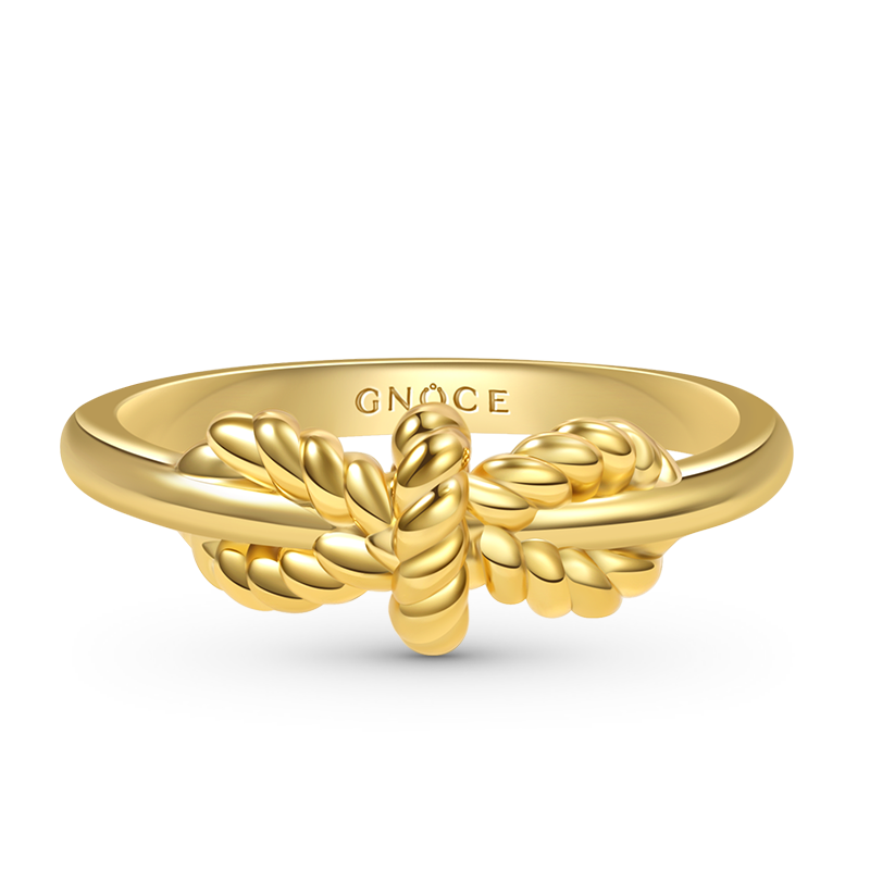 Bow Tie Ring 925 Sterling Silver 18k Gold Plated_1