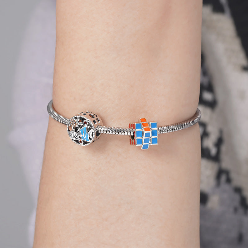The Underwater World Charm Bead 925 Sterling Silver with Blue Enamels & Colorful Gemstones_3