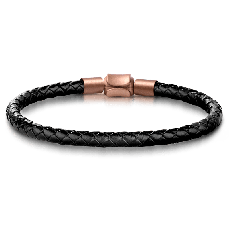 Dancing Lion Men's Vintage Bead S925 Sterling Silver with Gift Copper Black Leather Men's Bracelet Jewelry for Men_3