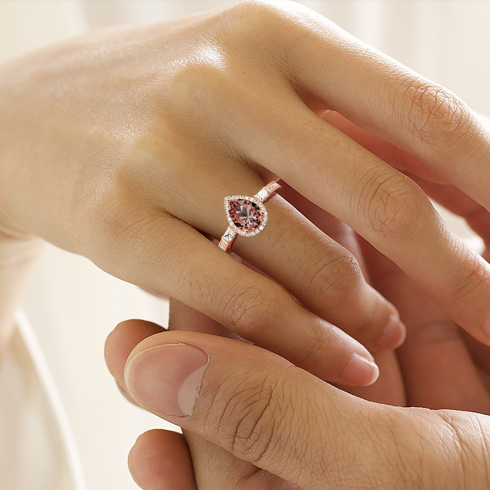 Gnoce Sparkling Brown Teardrop Promise Ring_5