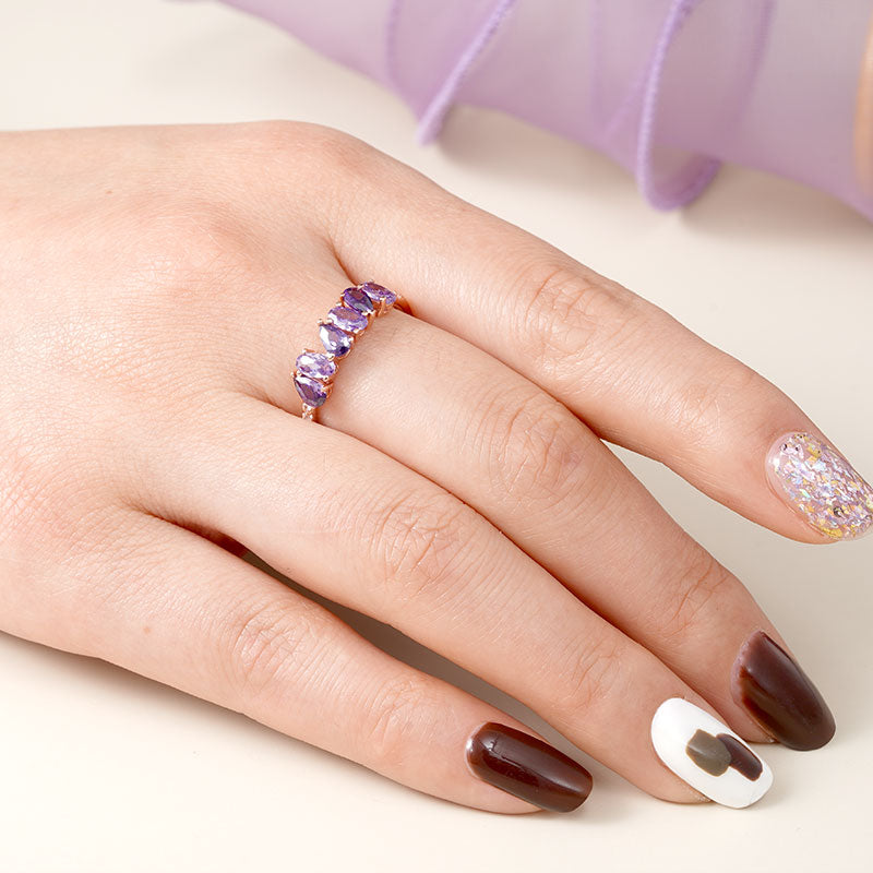 Gnoce Peal & Oval Cuts Gems Ring_4