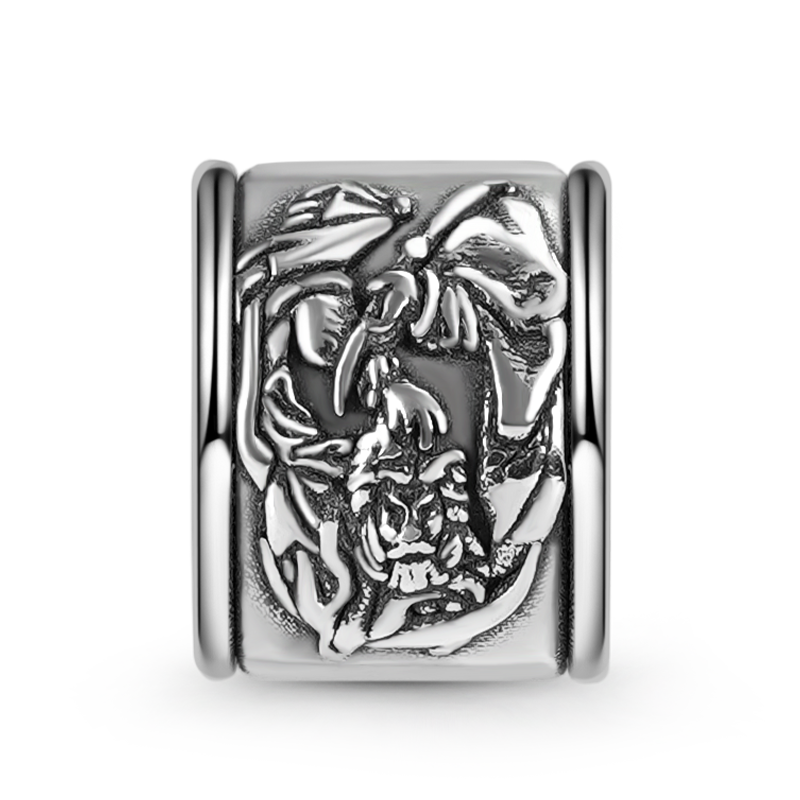 David & Gloria Giant Men's Vintage Bead S925 Sterling Silver with Gift Copper Black Leather Men's Bracelet Jewelry for Men_3