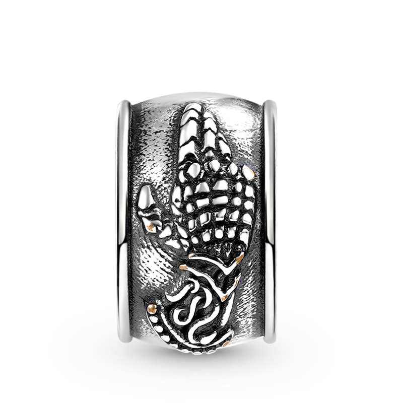 Skeleton Knight Armor Vintage Bead S925 Sterling Silver with Gift Copper Black Leather Men's Bracelet Jewelry for Men_3