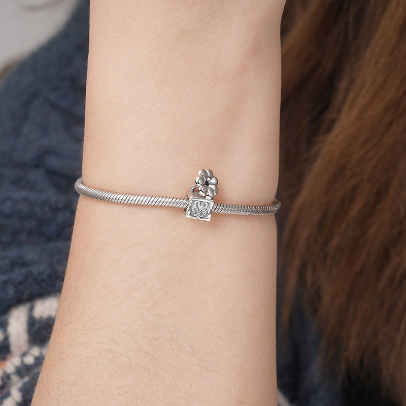 Retro Gramophone Pendant Dangle Charm 925 Sterling Silver_3