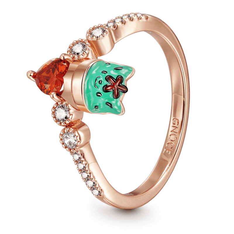 Gnoce Cactus of Love Heart Ruby V-Ring_2