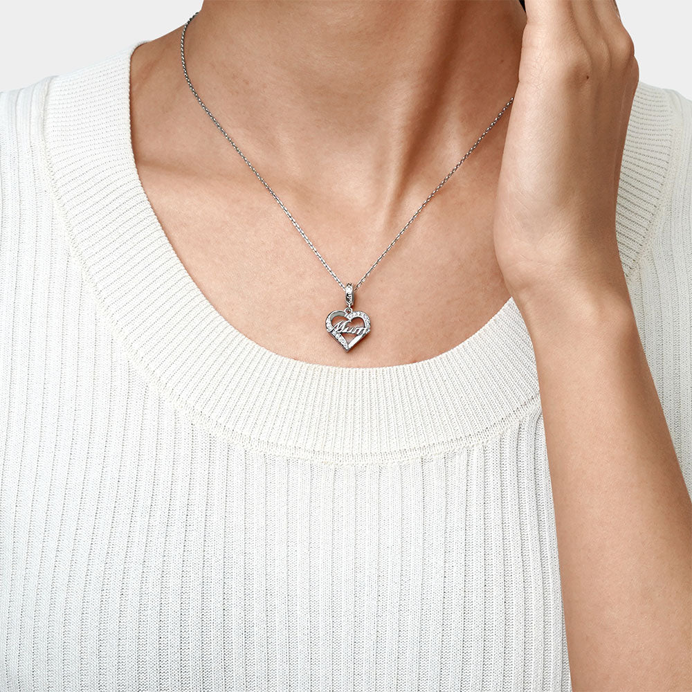 Gnoce Mum Heart Pendant Dangle Charm_7