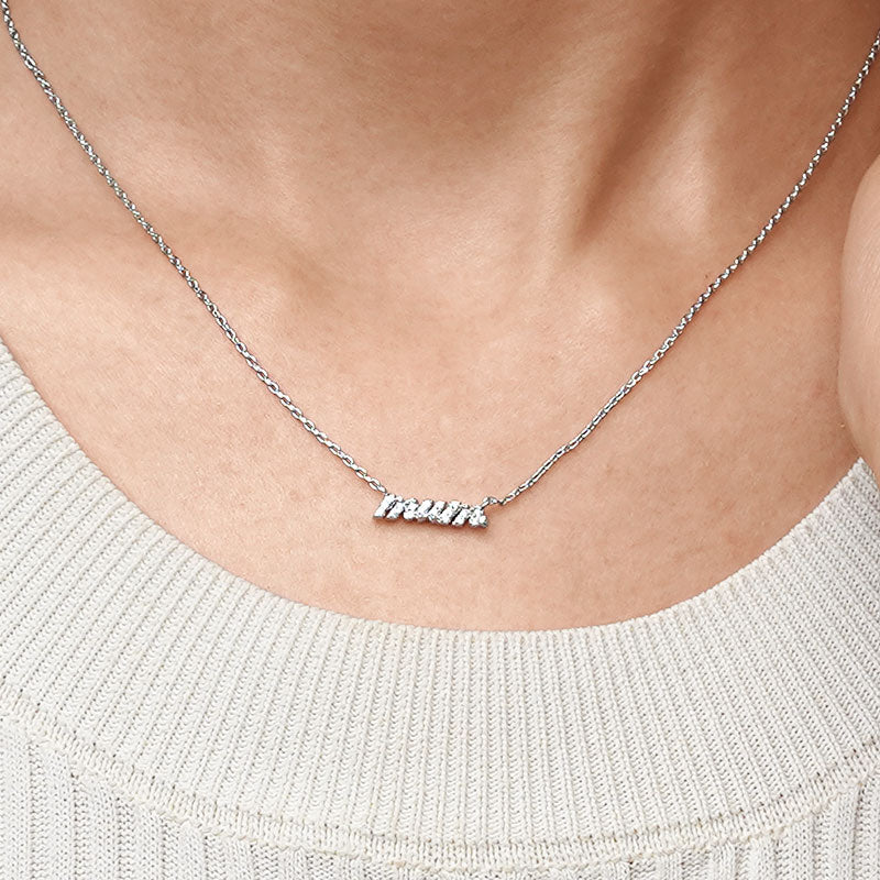 Gnoce Sparkling Mum Necklace Platinum-plated Silver Blend_6