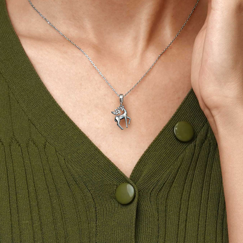 Gnoce Lovely Deer Charm Platinum-plated Silver Blend_7