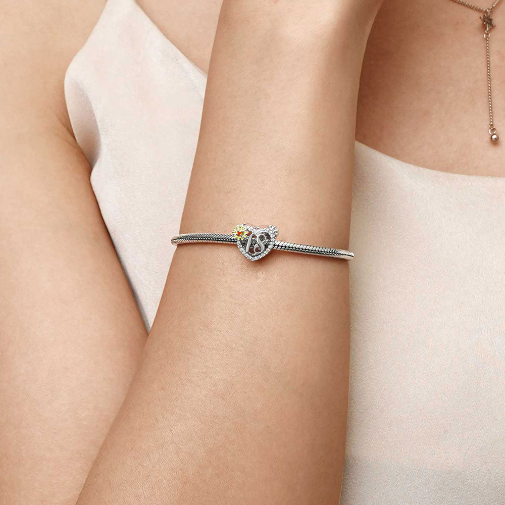 Gnoce Celebration 18th Birthday Heart Charm_4