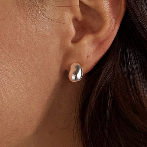 Gnoce Simple Bean Stud Earring_6