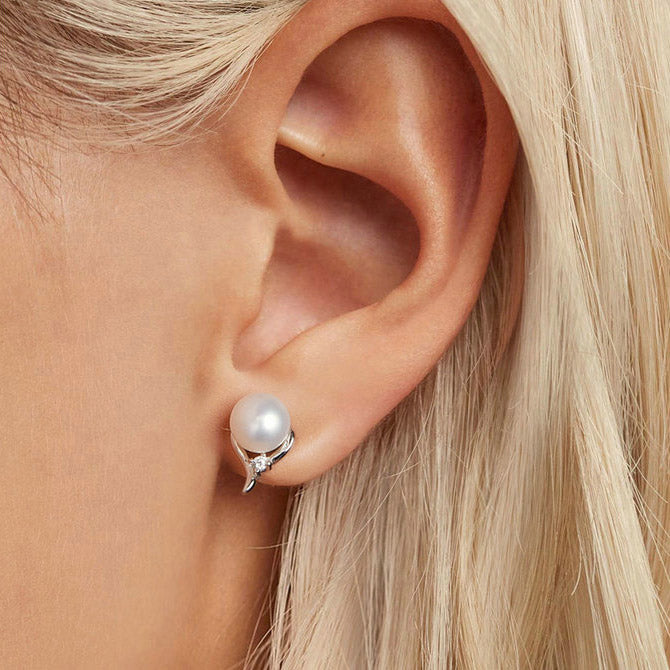 Gnoce Natural Freshwater Pearl Stud Earrings_5