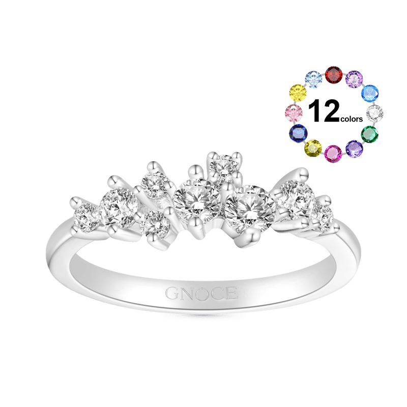Gnoce Birthstone Diamond Cluster Ring_2