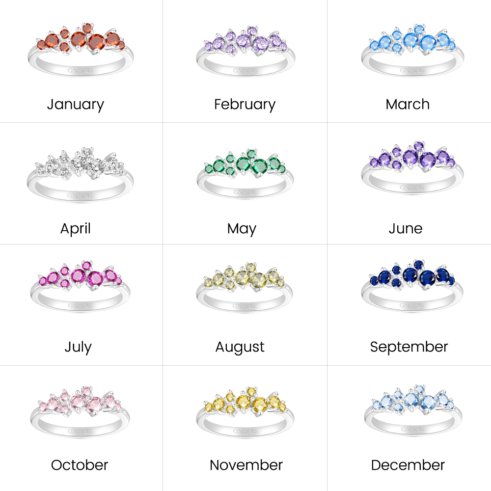 Gnoce Birthstone Diamond Cluster Ring_4