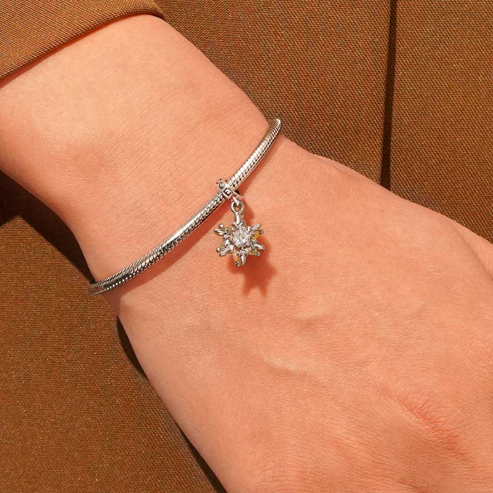 Gnoce Sparkling Snowflake Pendant Dangle Charm_7