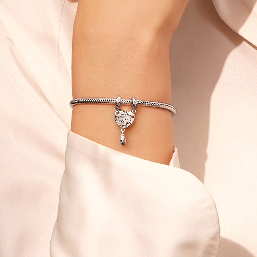 Gnoce Engravable Jigsaw Love Pendant Dangle Charm_7