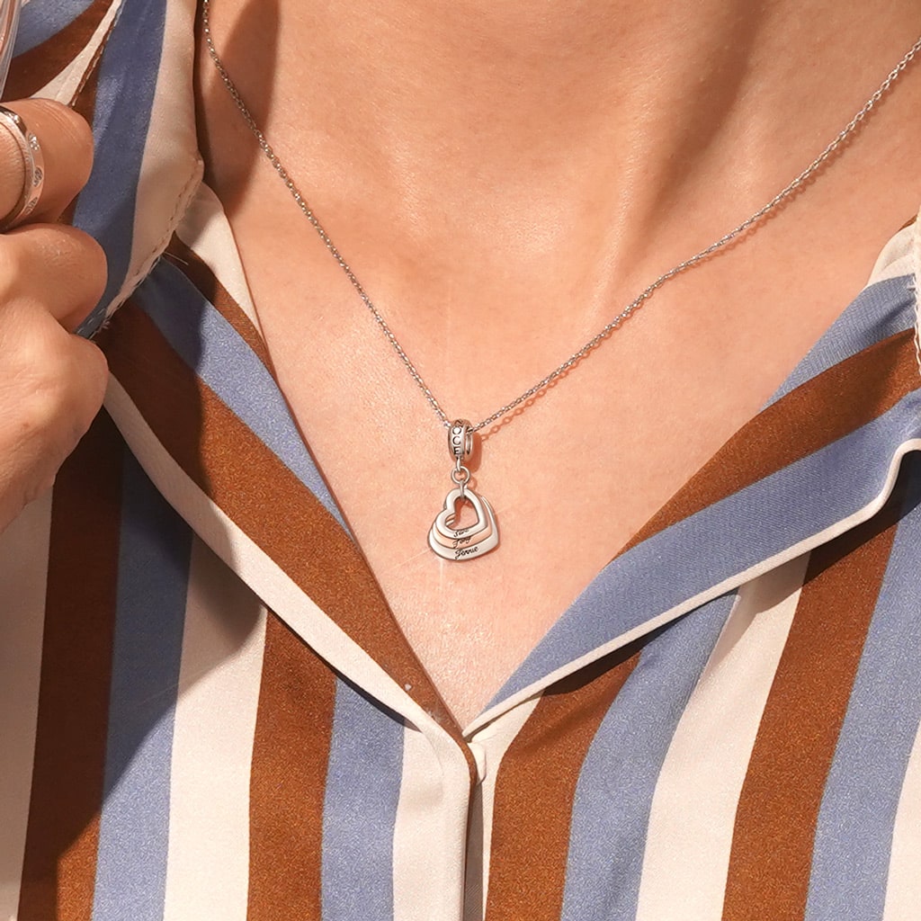 Gnoce Heart Engravable Pendant Dangle Charm_6