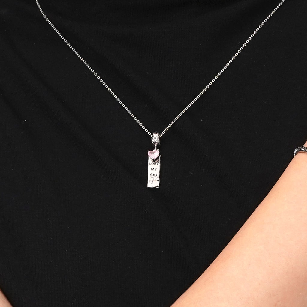 Gnoce Engravable Pet Cat Birthstone Pendant Dangle Charm_7