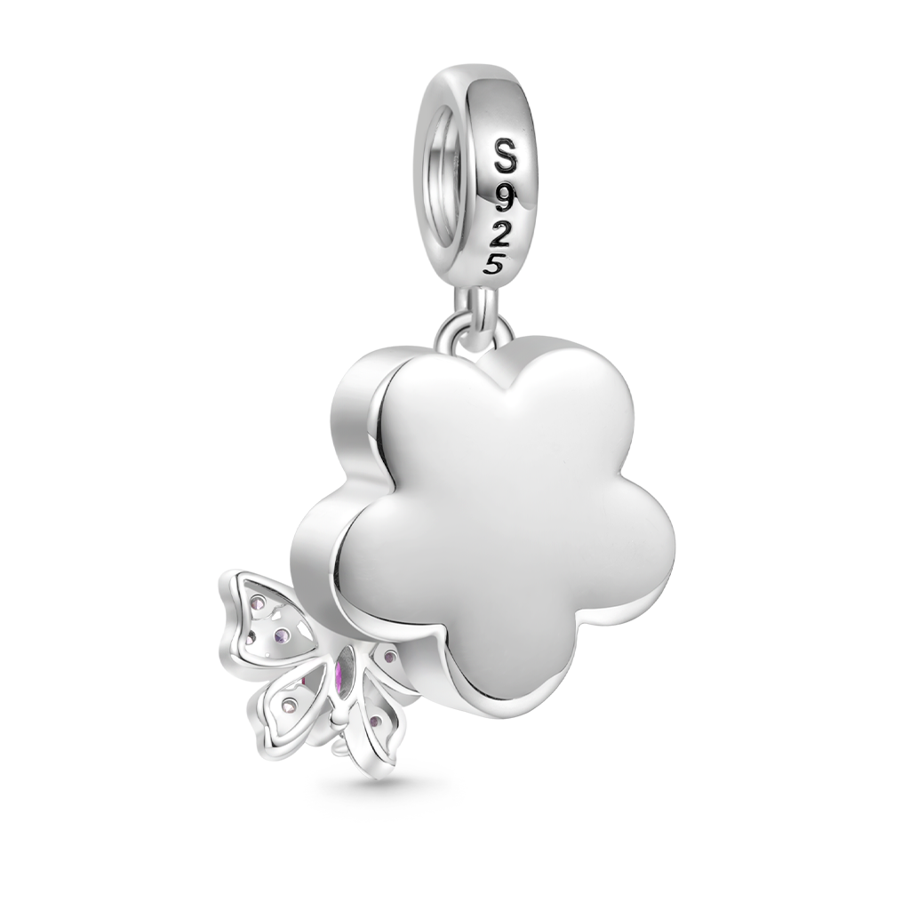 Gnoce Transparent Plum Butterfly Pendant Dangle Charm_2