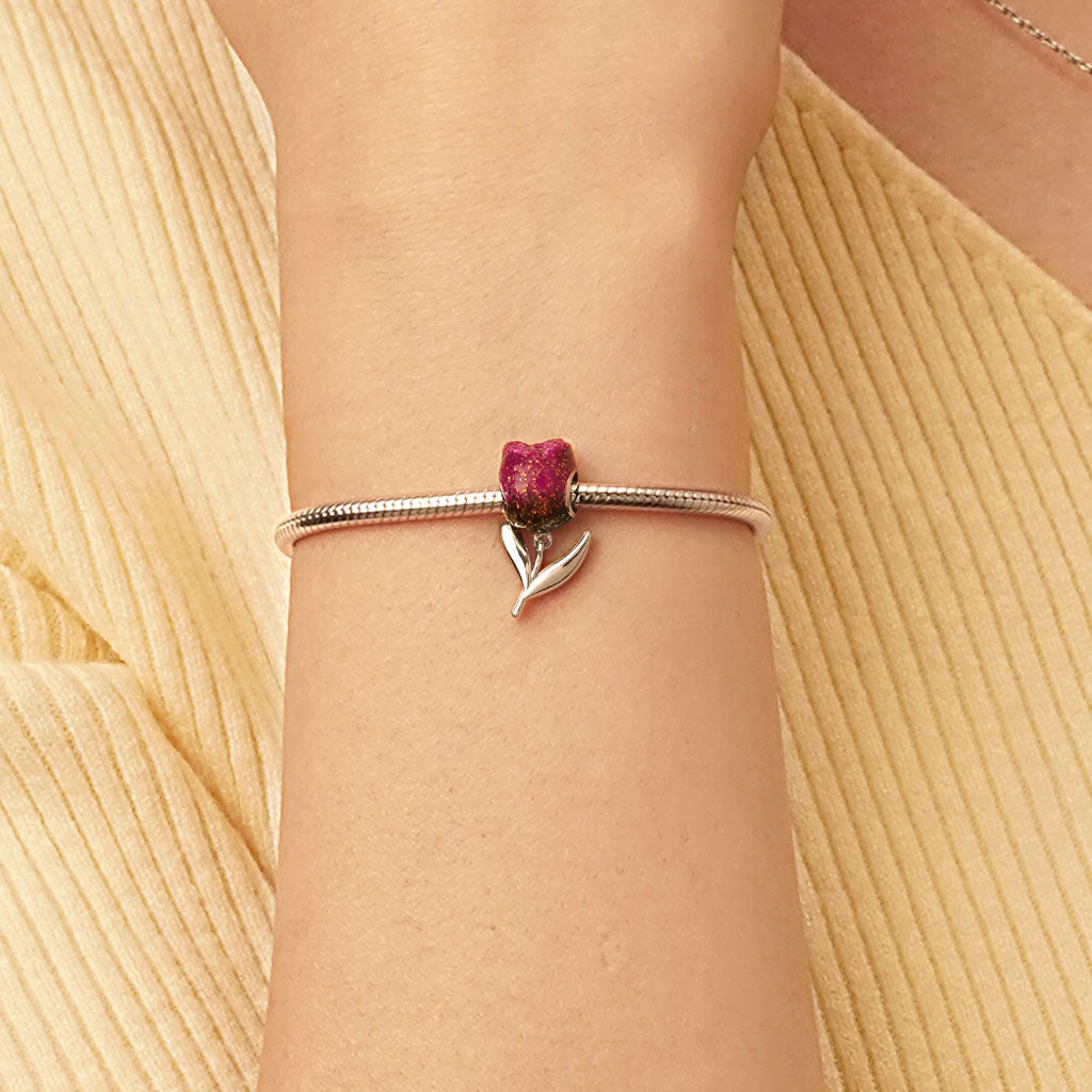 Gnoce Black Tulip Flower Charm_5