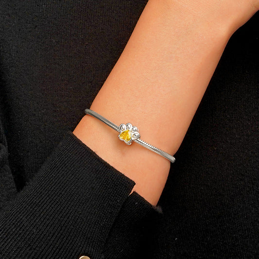 Gnoce Pet Paw Heart Birthstone Charm_5