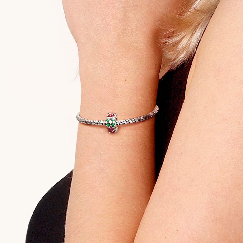 Gnoce Four Leaf Clover Ladybug Stopper Charm_4