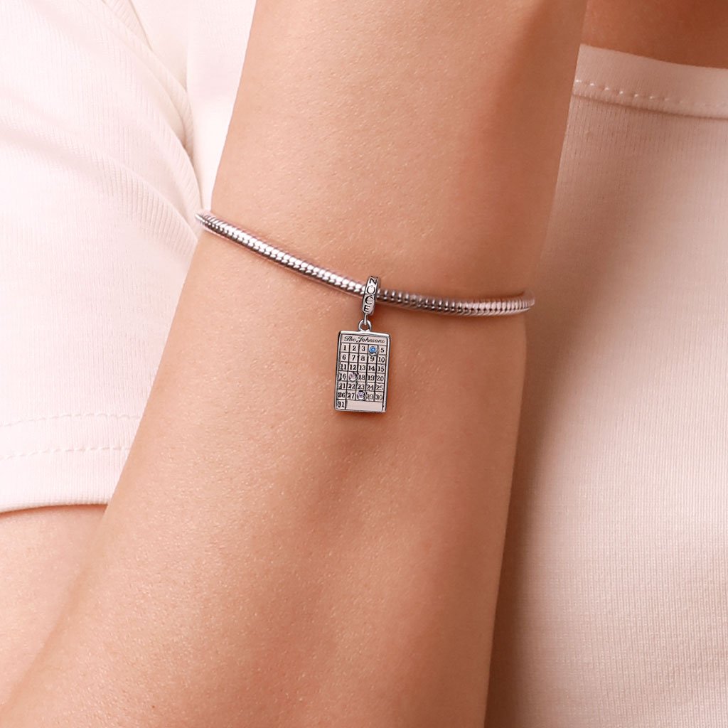 Gnoce Engravable Calendar Birthstone Pendant Dangle Charm_7