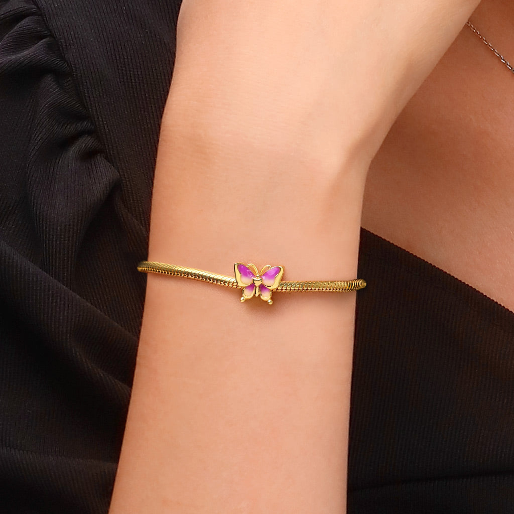 Gnoce 18K Gold Plated Gradient Purple Butterfly Charm_5