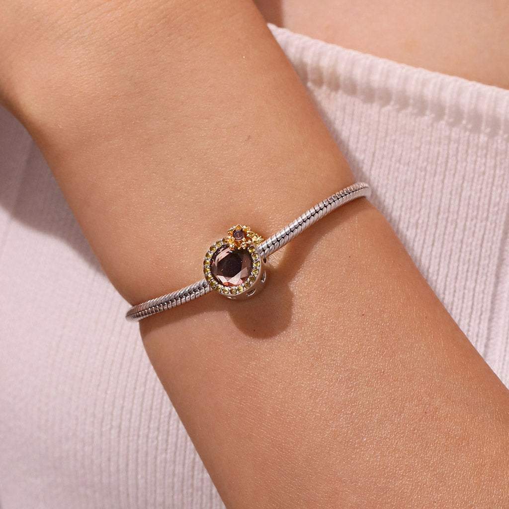 Gnoce Sunflower Round-cut Smoky Zircon Charm_5