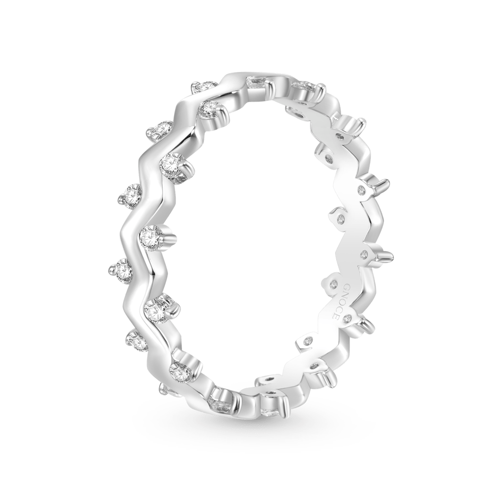 Gnoce Shiny Smooth Wavy Band Ring_2