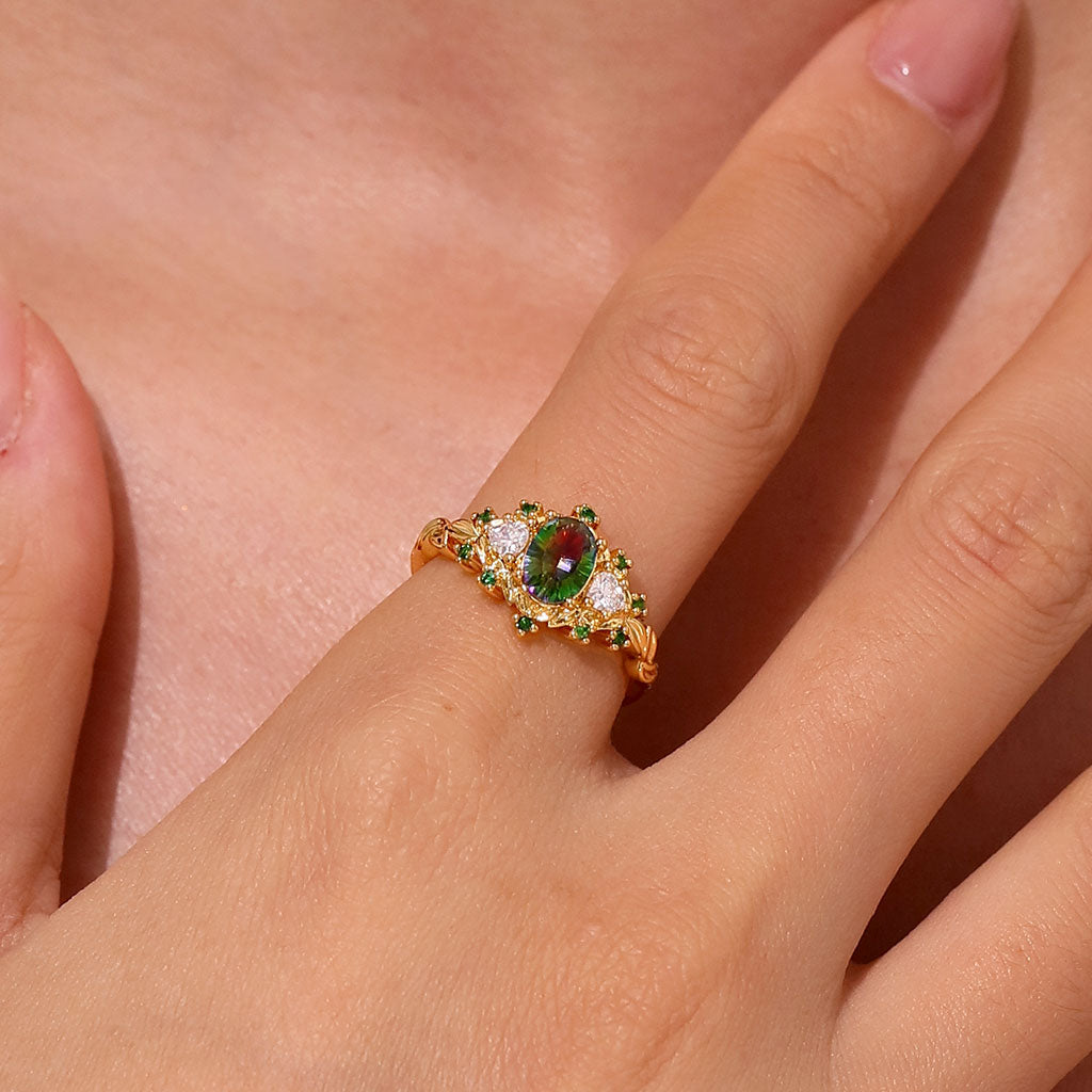 Gnoce Garden Teal Diamond Ring_5