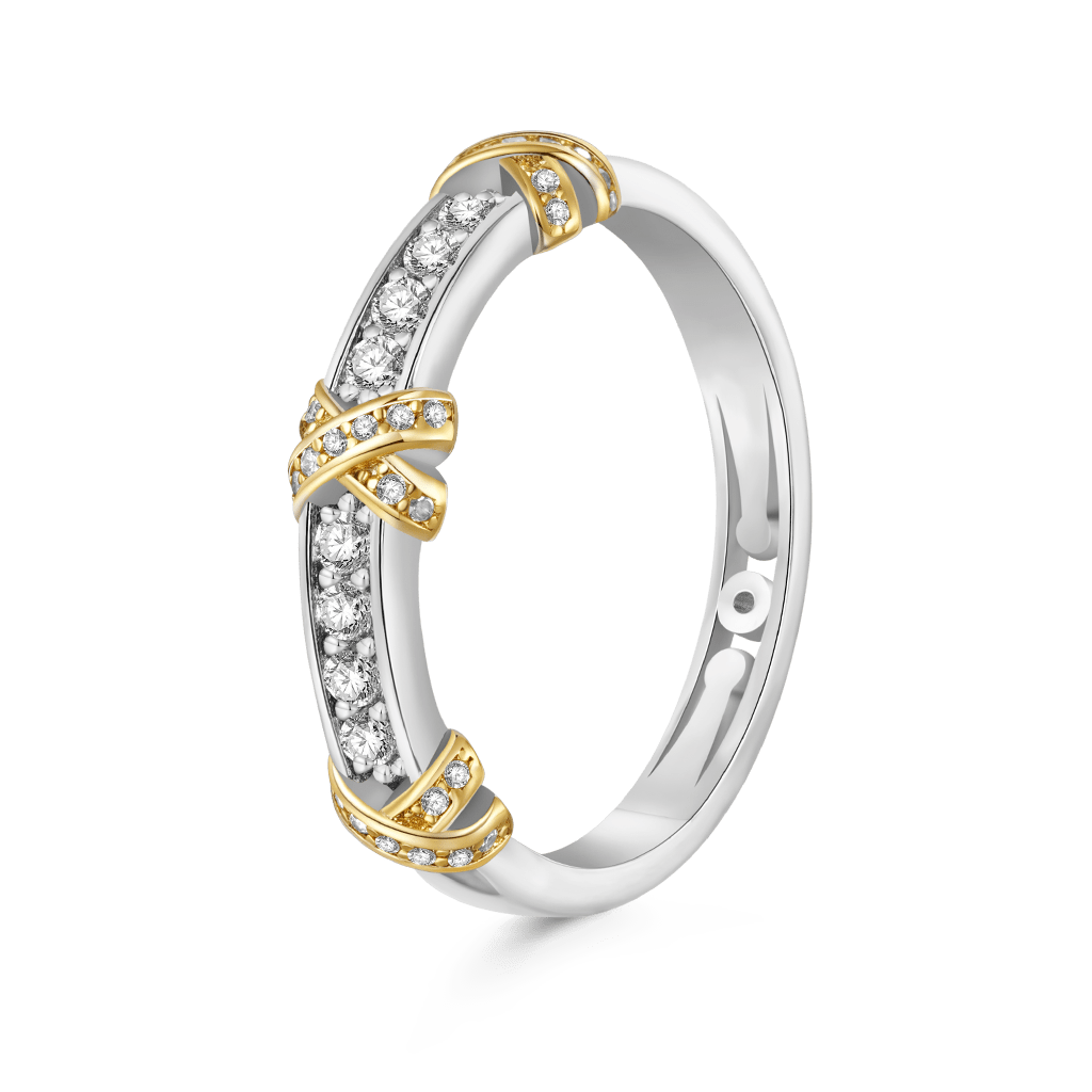 Gnoce Brilliant X Platinum Diamond Band Ring_2