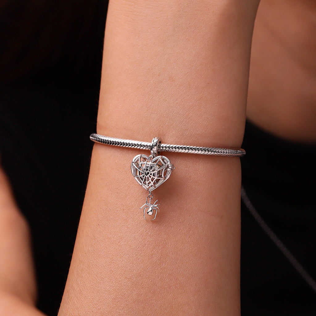 Gnoce Halloween Wireless LED Glow Spider Web Love Pendant Dangle Charm_7