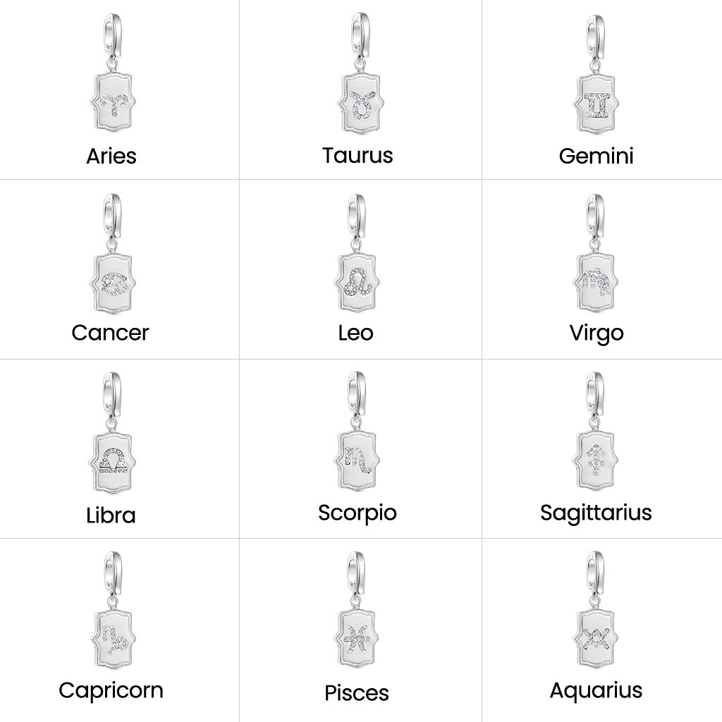 Gnoce Zodiac Sign Heart Clasp Clusters Charm_7