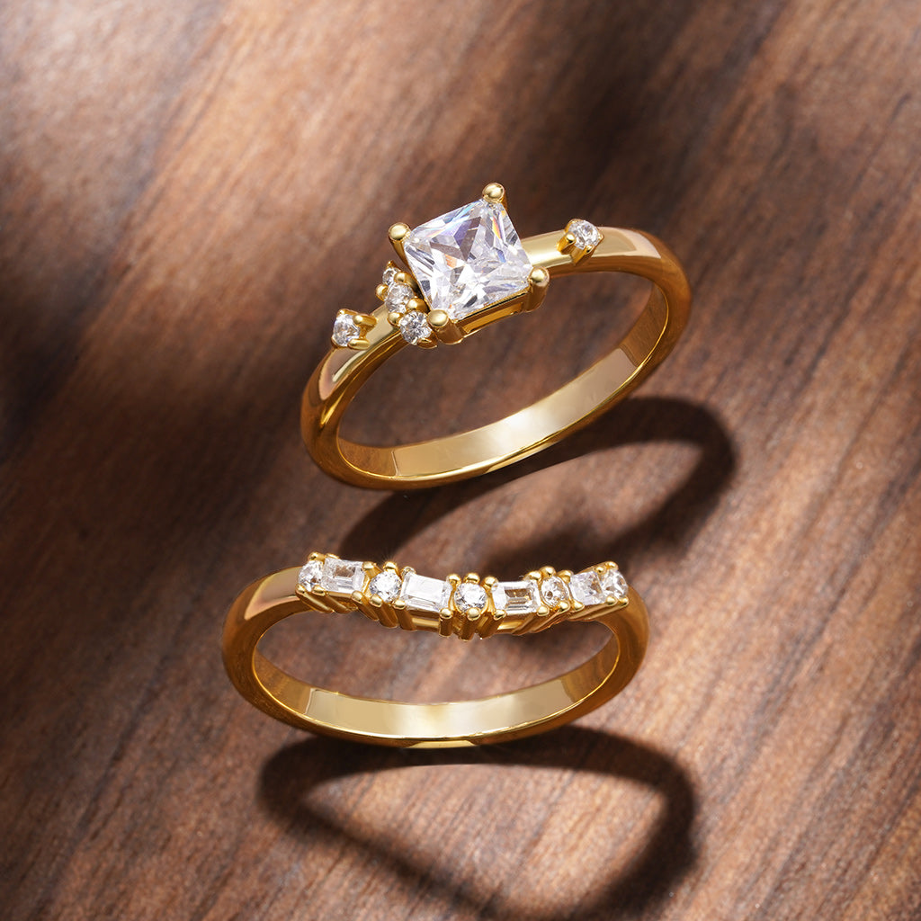 Gnoce Square White Zirconia Curve Goddess Stackable Rings_3