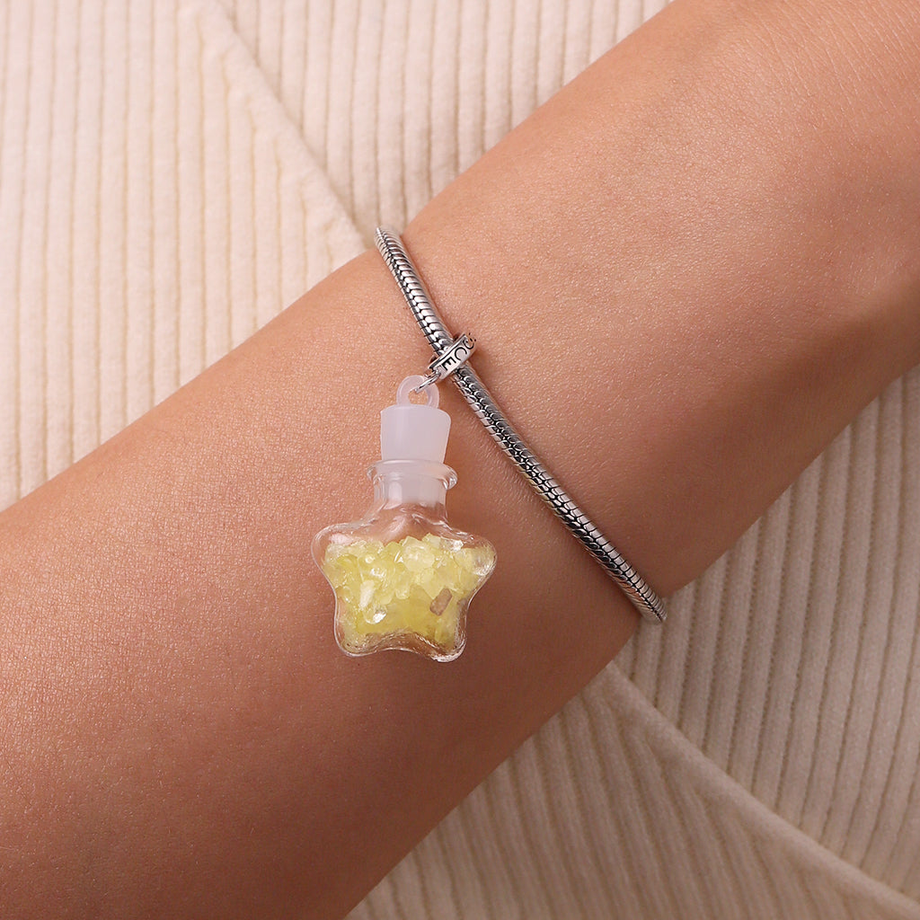 Gnoce East Sea Yellow Crystal Glass Bottle Pendant Dangle Charm_6