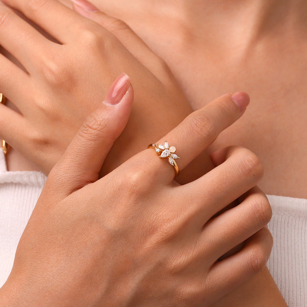 Gnoce 18K Gold Plated Glow-in-the-Dark Butterfly Open Ring_5