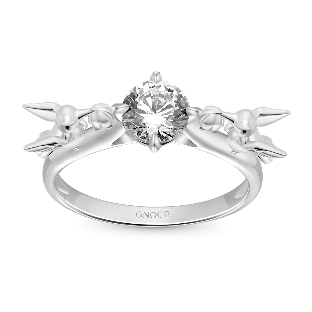 Gnoce Hummingbird Embrace White Zircon Ring_2
