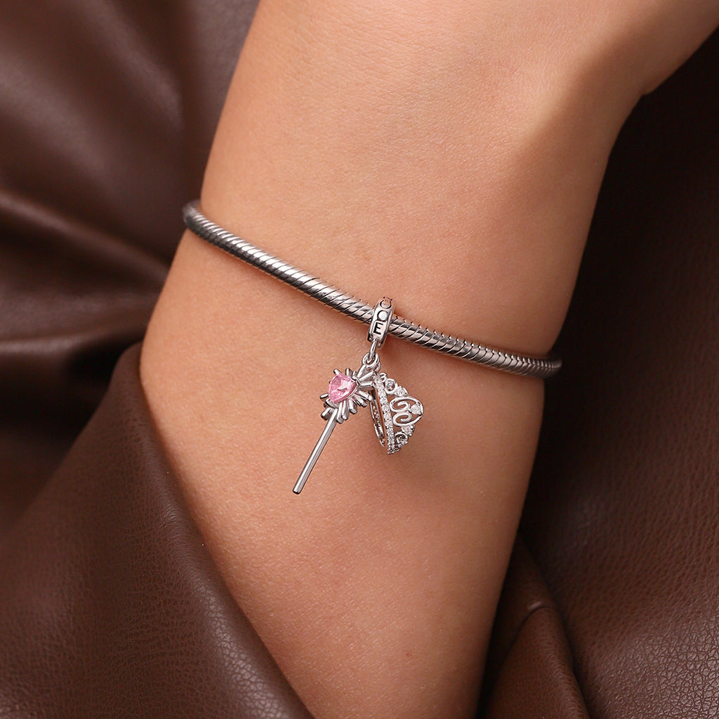 Gnoce Wicked Glinda's Crown & Wand Pendant Dangle Charm_6