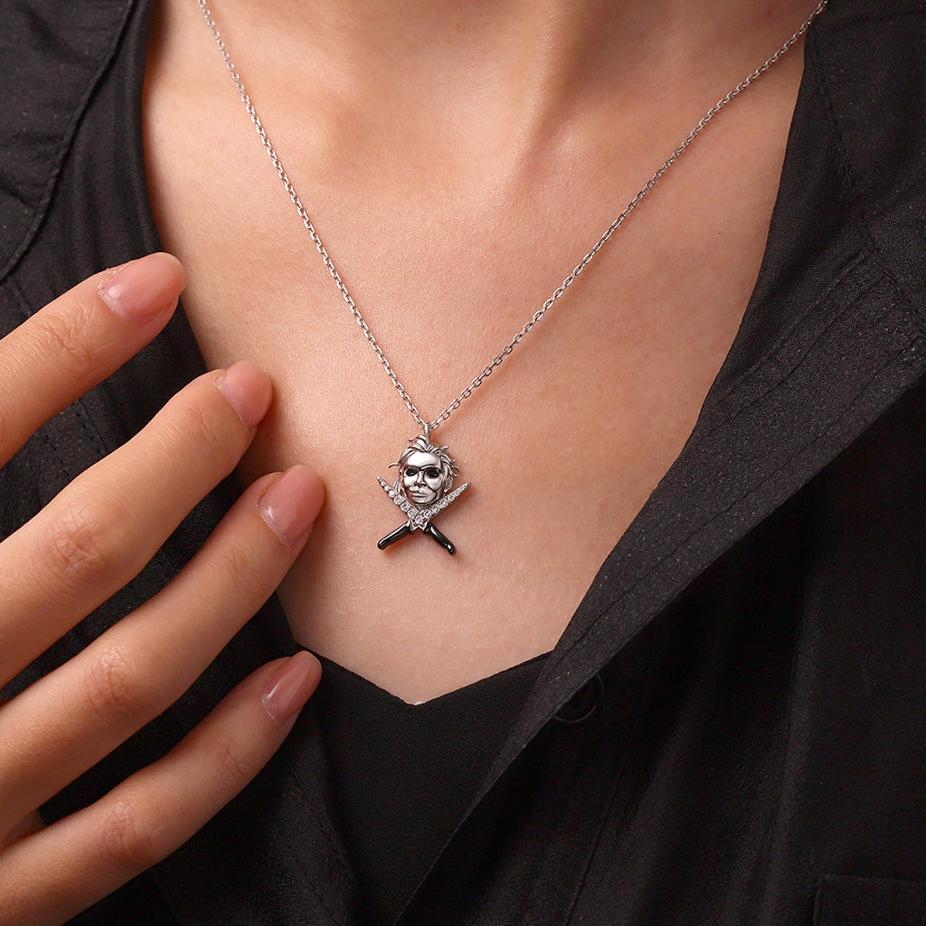 Gnoce Halloween Michael Myers and Knife Necklace_6