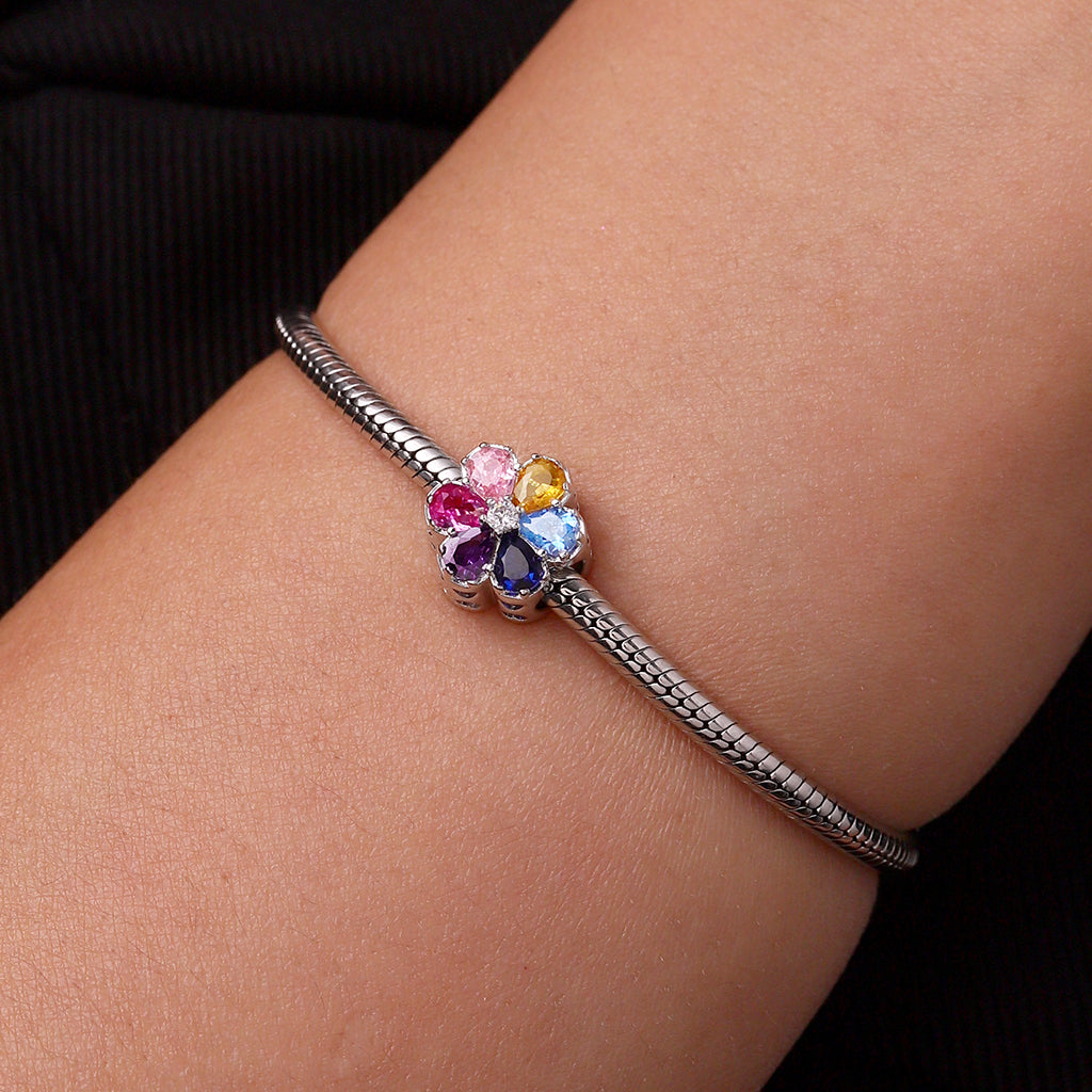 Gnoce Rainbow Daisy Charm Platinum-plated Silver Blend_5