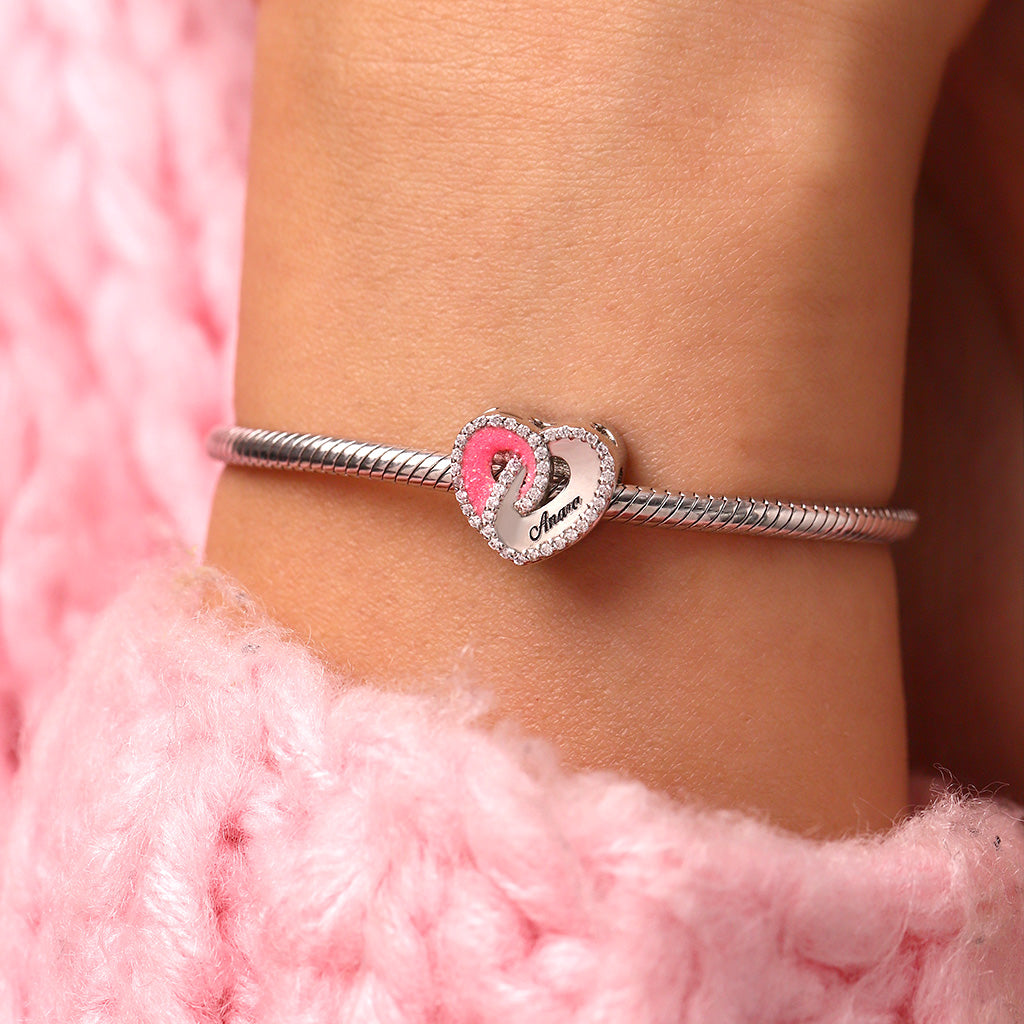 Gnoce Heart Hollow Photo Charm Platinum-plated Silver Blend_4