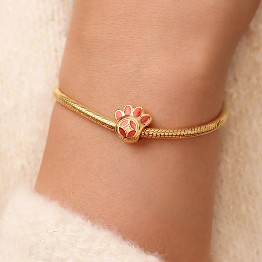 Gnoce Gold Plated Fortune Paw Print Charm_2