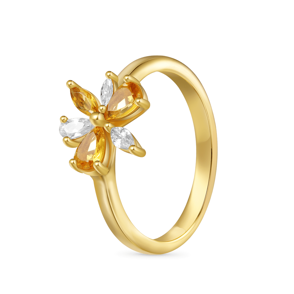 Gnoce Marquise Citrine Flower Ring_2