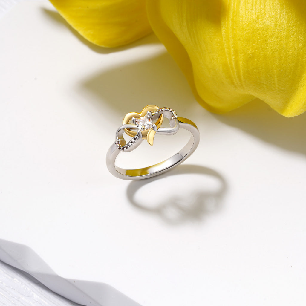 Gnoce Diamond Two-Tone Heart Infinity Mobius Promise Ring_3