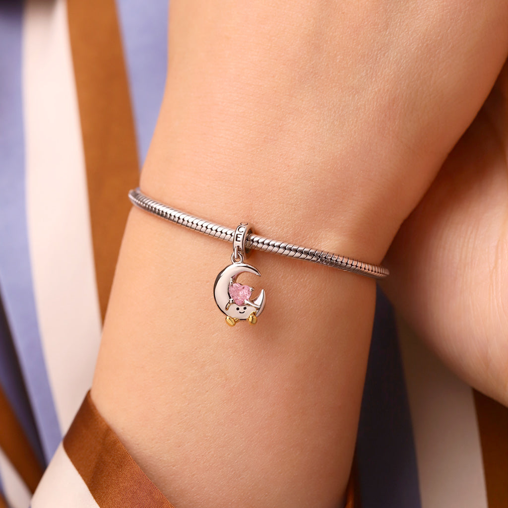 Gnoce Fun Moon Embraces Love Pendant Dangle Charm_8