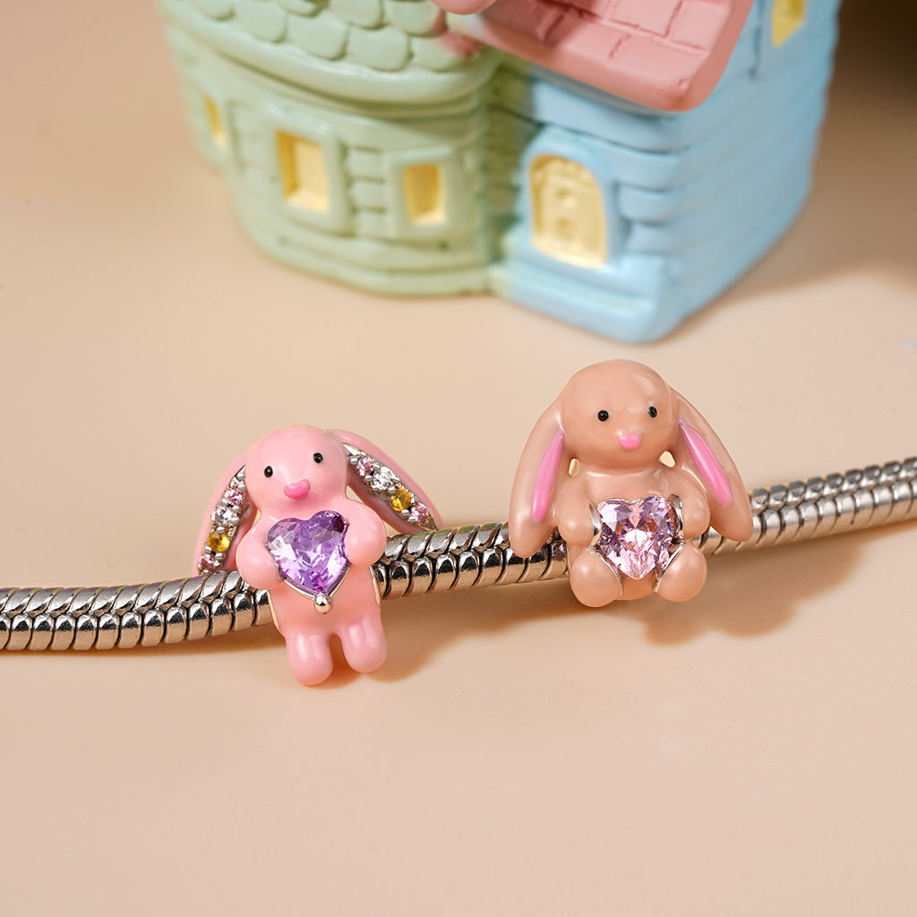 Gnoce Beige Bunny Embraces Love Charm_5