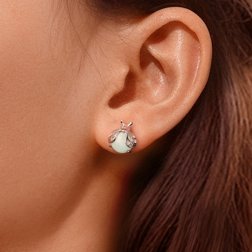 Gnoce Glow-in-the-Dark Sparkling Firefly Stud Earrings_5
