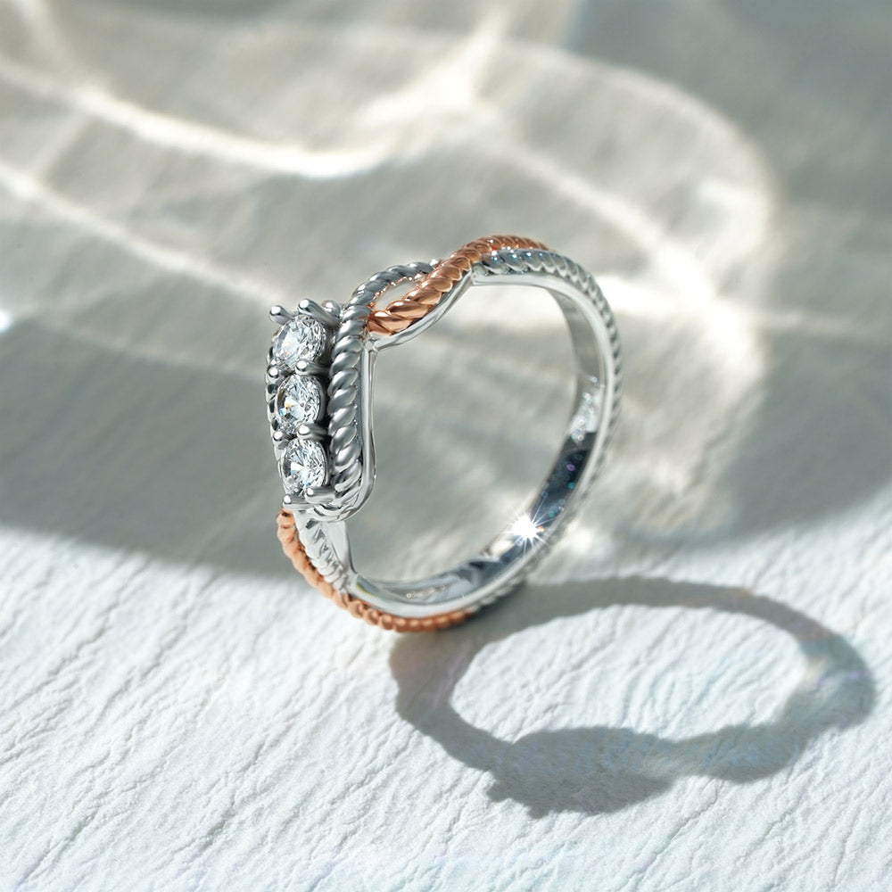 Three Stone Twisted Infinity Promise Engagement Ring_4